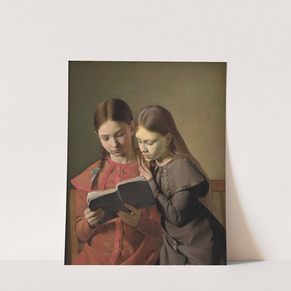 The Artist’s Sisters Signe and Henriette Reading a Book (1826) by Constantin Hansen