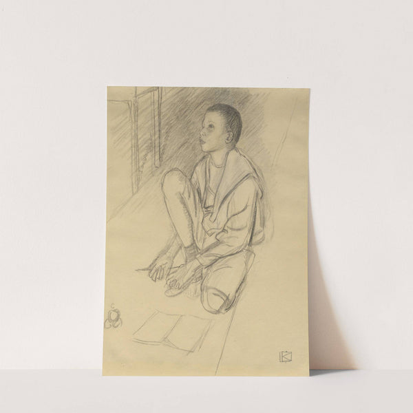 The Artist’s Son Wolf Crouching on the Floor (1900) by Leopold von Kalckreuth