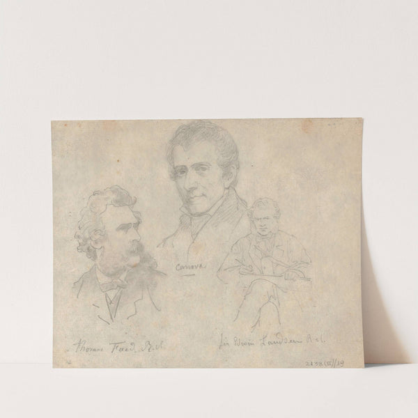 The Artists Thomas Faed, Antonio Canova en Edwin Henry Landseer by Nicaise De Keyser