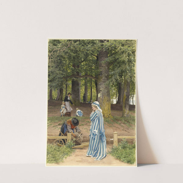 The Artist's Wife and Daughters in a Park at Heringsdorf by Anton von Werner