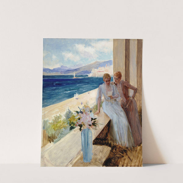 The Artist’s Wife And Emilie Von Etter On The Balcony In Cannes (1891) by Albert Edelfelt