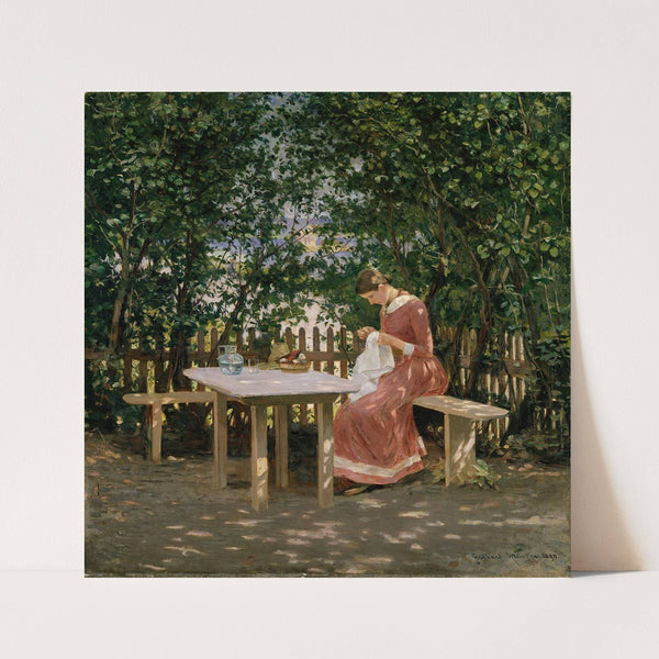 The Artist’s Wife in the Arbour other by Gerhard Munthe