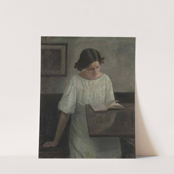The Artist's Wife in White Reading by Carl Holsøe