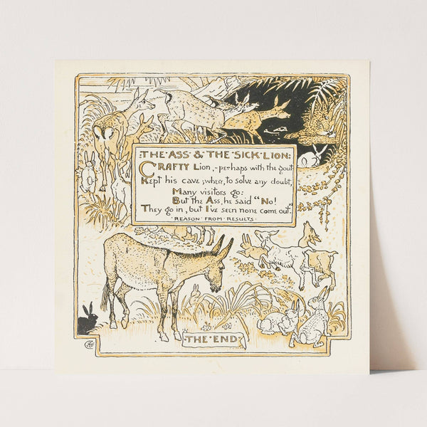 The Ass and the Sick Lion (1908) by Walter Crane