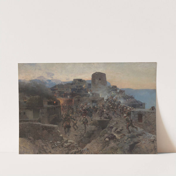 The Assault of Gimry on October 17, 1832 (1891) by Franz Roubaud