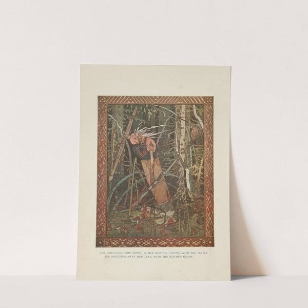 The Baba-Yaga came riding in her mortar (1917) by Ivan Bilibin