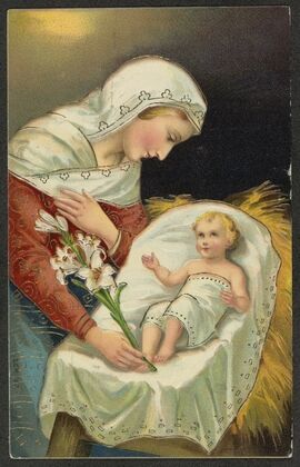 The baby Jesus and the Virgin Mary — size preview