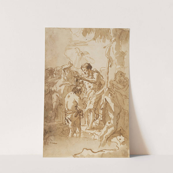 The Baptism of Christ (with Christ Standing at Left Center, His Back Turned, and a Youth Stripping in the Right Foreground) (ca. 1770–90) by Giovanni Domenico Tiepolo