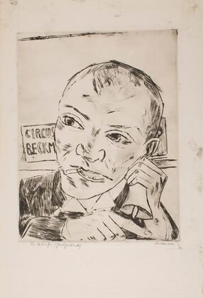 The Barker (Self-Portrait), plate 1 from the portfolio ‘The Annual Fair’ (1921)