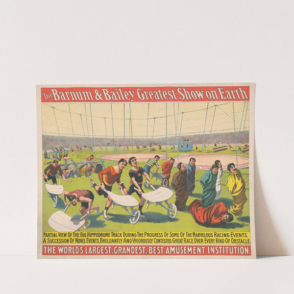 The Barnum & Bailey Greatest Show on Earth–Partial view of the big hippodrome track… (1898) by Strobridge & Co. Lith.