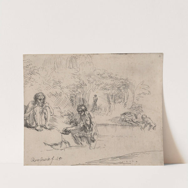 The bathers by Rembrandt van Rijn