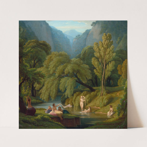 The Bathers, Souvenir of the Banks of the Anio River at Tivoli by Théodore Caruelle d'''Aligny
