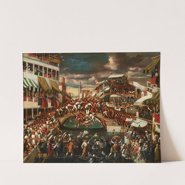 The Battaglia dei Pugni on the Bridge of San Barnaba, Venice by Venetian School