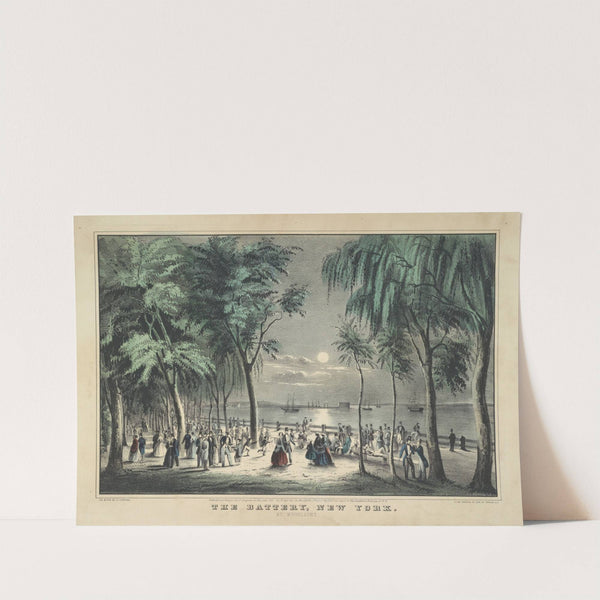The Battery, New York. By moonlight (1850) by Currier & Ives.