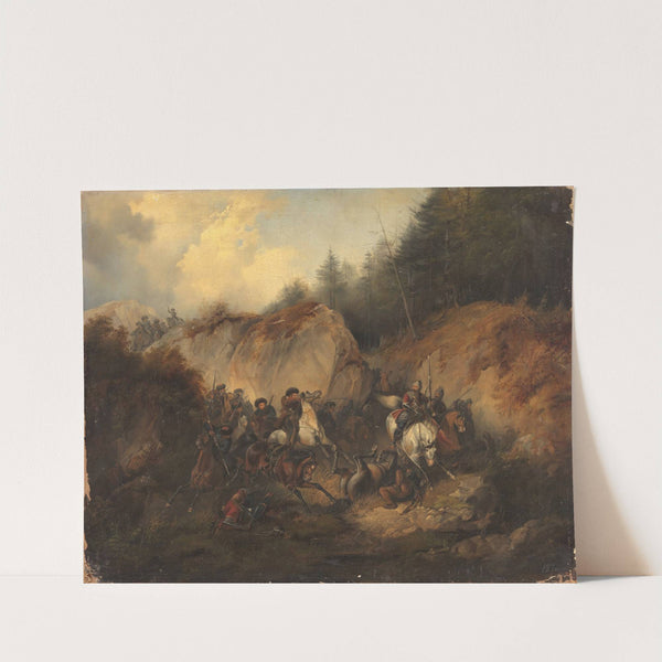 The battle between Cossacks and Circassians by Heinrich Ambros Eckert