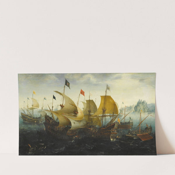 The Battle of Cadiz (Dutch and English Ships Attack the Spanish Armada) (1608) by Aert Anthonisz