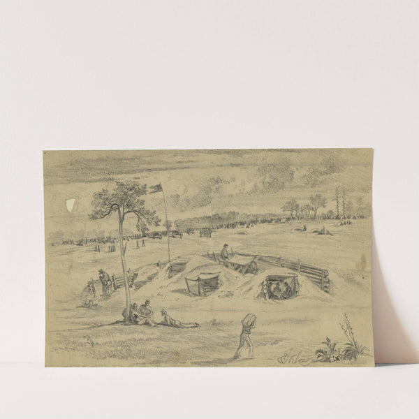 The battle of Cold Harbor (Bomb proofs) by Edwin Forbes