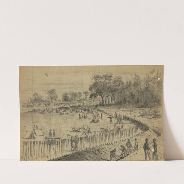 The battle of Cold Harbor, throwing up breastworks by Edwin Forbes