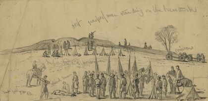 The battle of Rappahannock Station. Scene of Sunday in front of the works