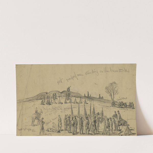 The battle of Rappahannock Station. Scene of Sunday in front of the works (1863) by Edwin Forbes