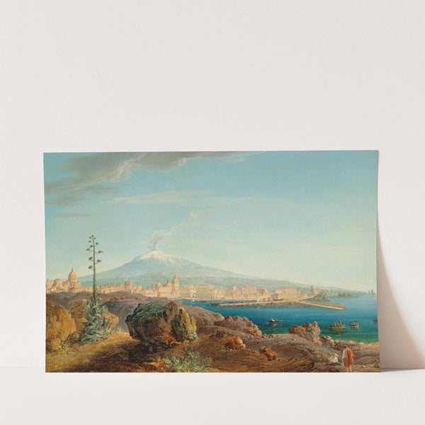The Bay of Catania, with Mount Etna in the Background by Letterio Subba