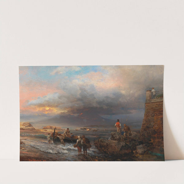 The Bay of Naples with Vesuvius in the background by Oswald Achenbach