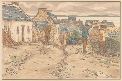 The Beautiful Countryside in Brittany; Street in Tréboul (1898)