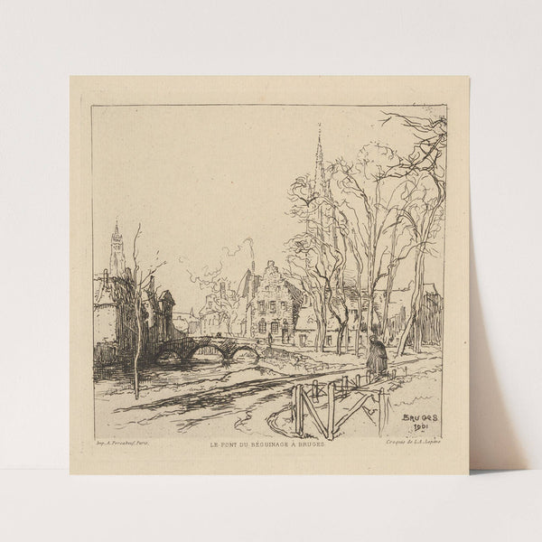 The Beguine Bridge in Bruges (1901) by Auguste Louis Lepère