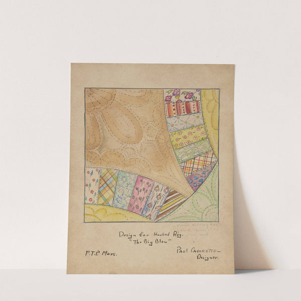 The Big Blow: Sketch no. 2, Design for Hooked Rug (1934-1943) by Paul Cadorette