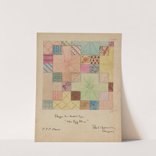 The Big Blow: Sketch no. 3, Design for Hooked Rug (1934-1943) by Paul Cadorette