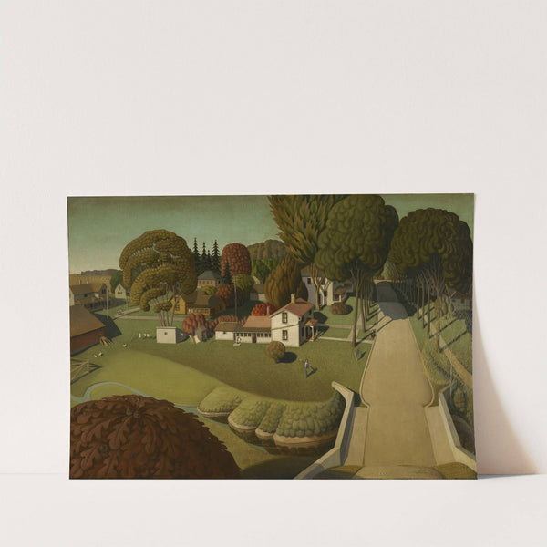 The Birthplace of Herbert Hoover, West Branch, Iowa by Grant Wood