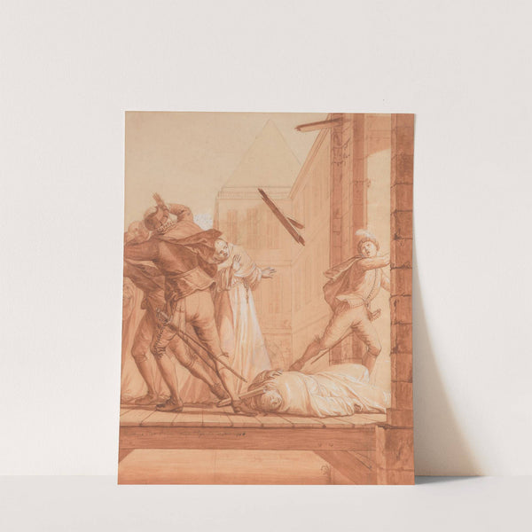 The Blessed Abbot having retired to the Château de Montaigu, soldiers of the league arrive to capture him as he leaves by Matthieu Elias