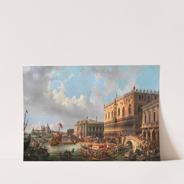 The Blessed Doge Francesco Morosini in 1693 leaves Venice to fight the Turks at the Peloponnese by Luigi Querena