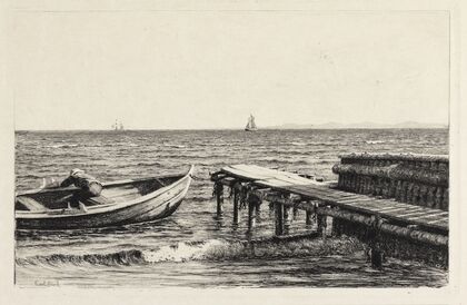 The boat at the bridge