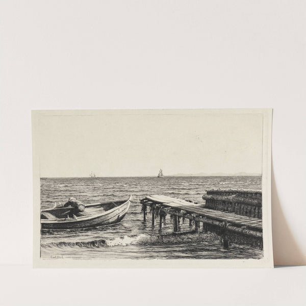 The boat at the bridge by Carl Bloch