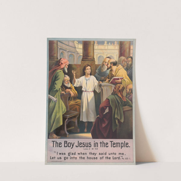 The boy Jesus in the Temple (1905) by Stecher Litho. Co