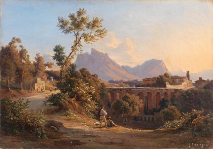 The Bridge and the Church of San Francesco in Cava de’ Tirreni, near Salerno — size preview