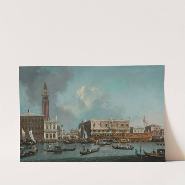 The Bucintoro Returning To The Molo On Ascension Day by Circle Of Bernardo Canal