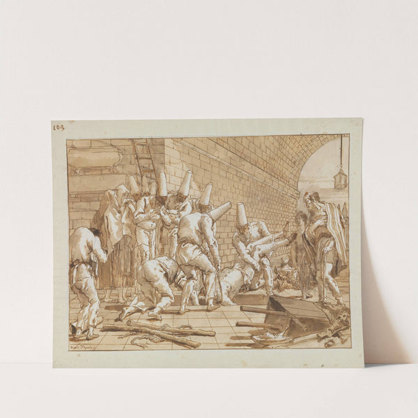 The Burial of Punchinello (ca. 1800) by Giovanni Domenico Tiepolo