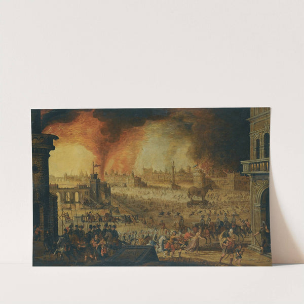 The Burning Of Troy by Flemish School