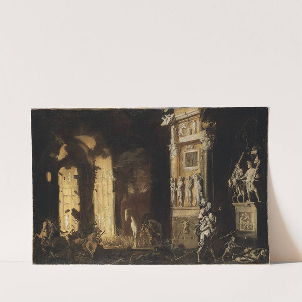 The Burning of Troy with the Flight of Aeneas and Anchises by François de Nomé