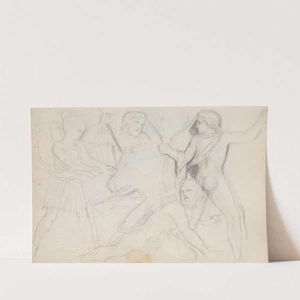 The Calydonian Boar Hunt, Meleager Sarcophagus, Vatican, Rome by John Flaxman