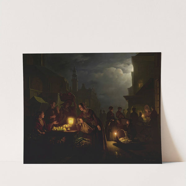 The candlelit market by Petrus van Schendel