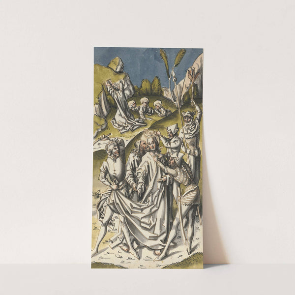 The capture of Christ, in the background Christ on the Mount of Olives by Circle Of Hans Holbein The Elder