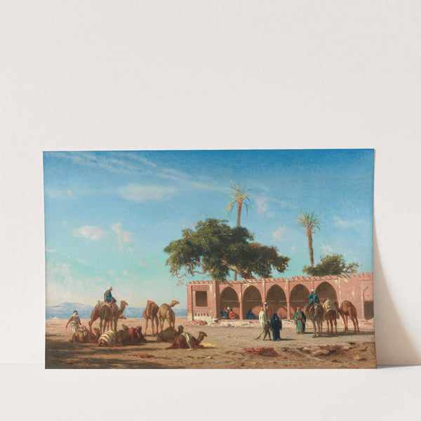 The Caravan Resting In Siout, Egypt by Narcisse Berchère