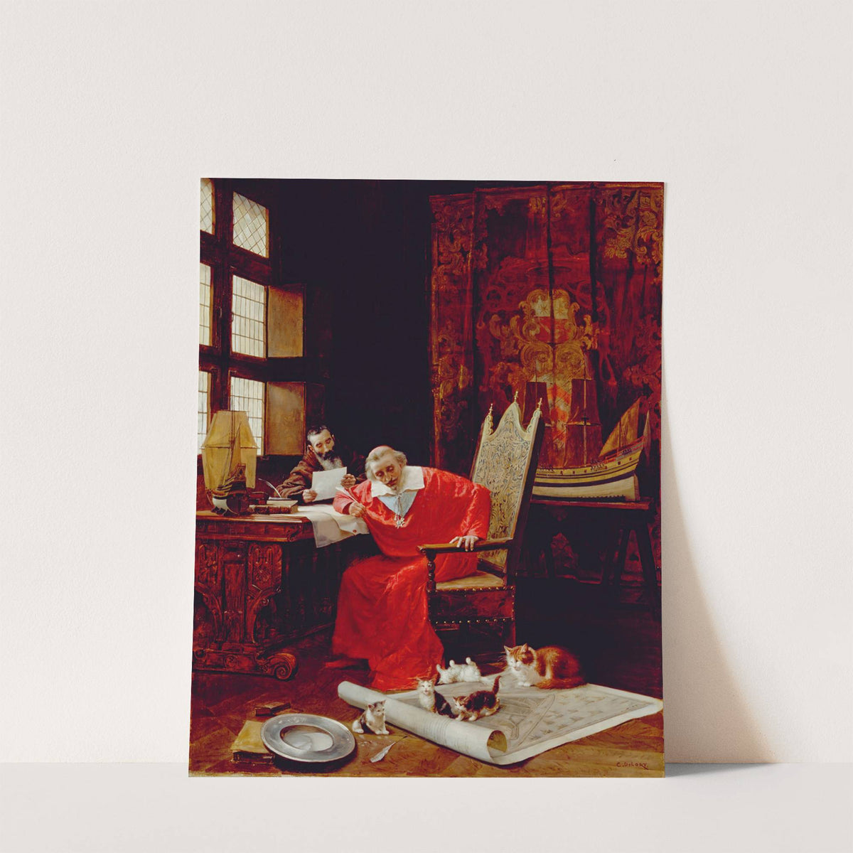 The Cardinal’s Leisure (mid or late 19th century) by Charles Edouard Delort