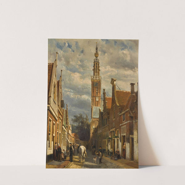 The carillon tower in Edam (1879) by Cornelis Springer