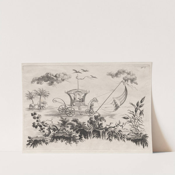 The Carriages used on the Moon and which move by sails (1769) by Filippo Morghen