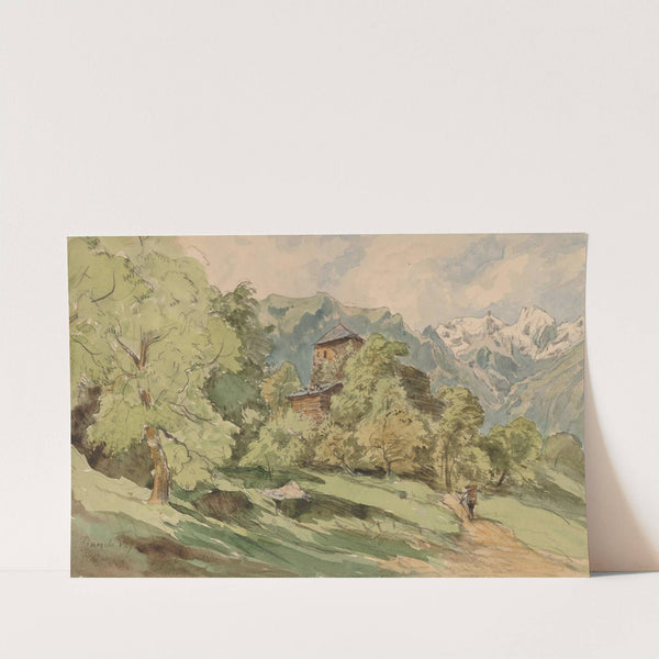 The Castle of Bürglen with the Alps Beyond (1862) by Carl Wagner