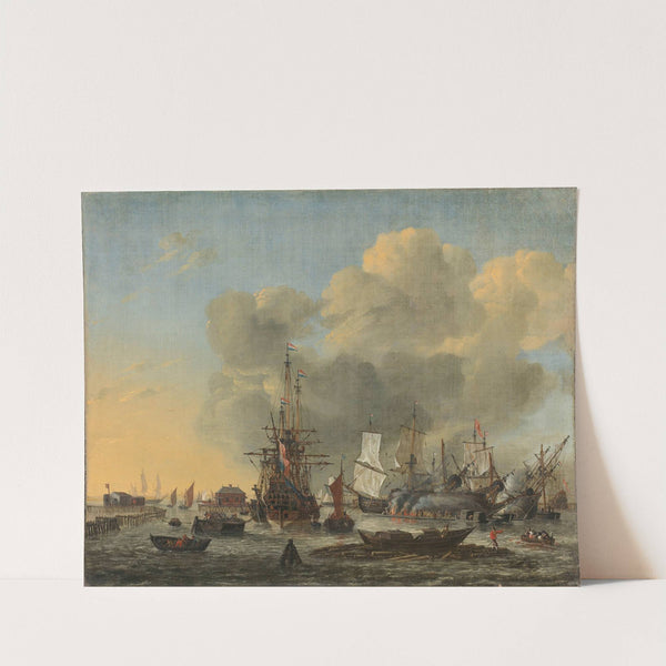 The Caulking of Ships at the Bothuisje on Het IJ in Amsterdam by Reinier Nooms